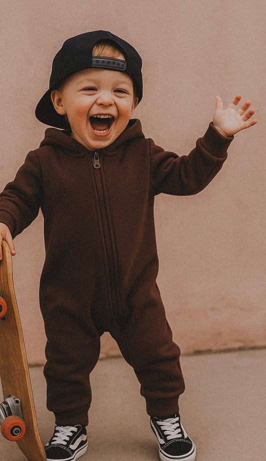 The Original Hooded Romper-Burnt Sienna